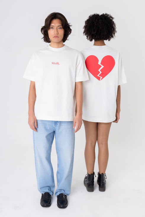 Oversize T-Shirt Broken Heart Off-White